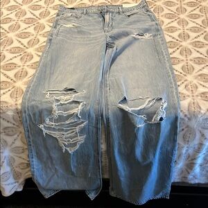 ✨ NWT ✨ American Eagle Dreamy Drape Super High-Rise Baggy Wide Leg Jeans Size 8L